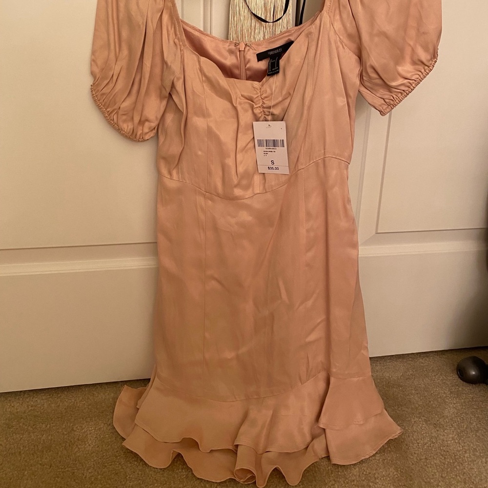 Pink satin dress